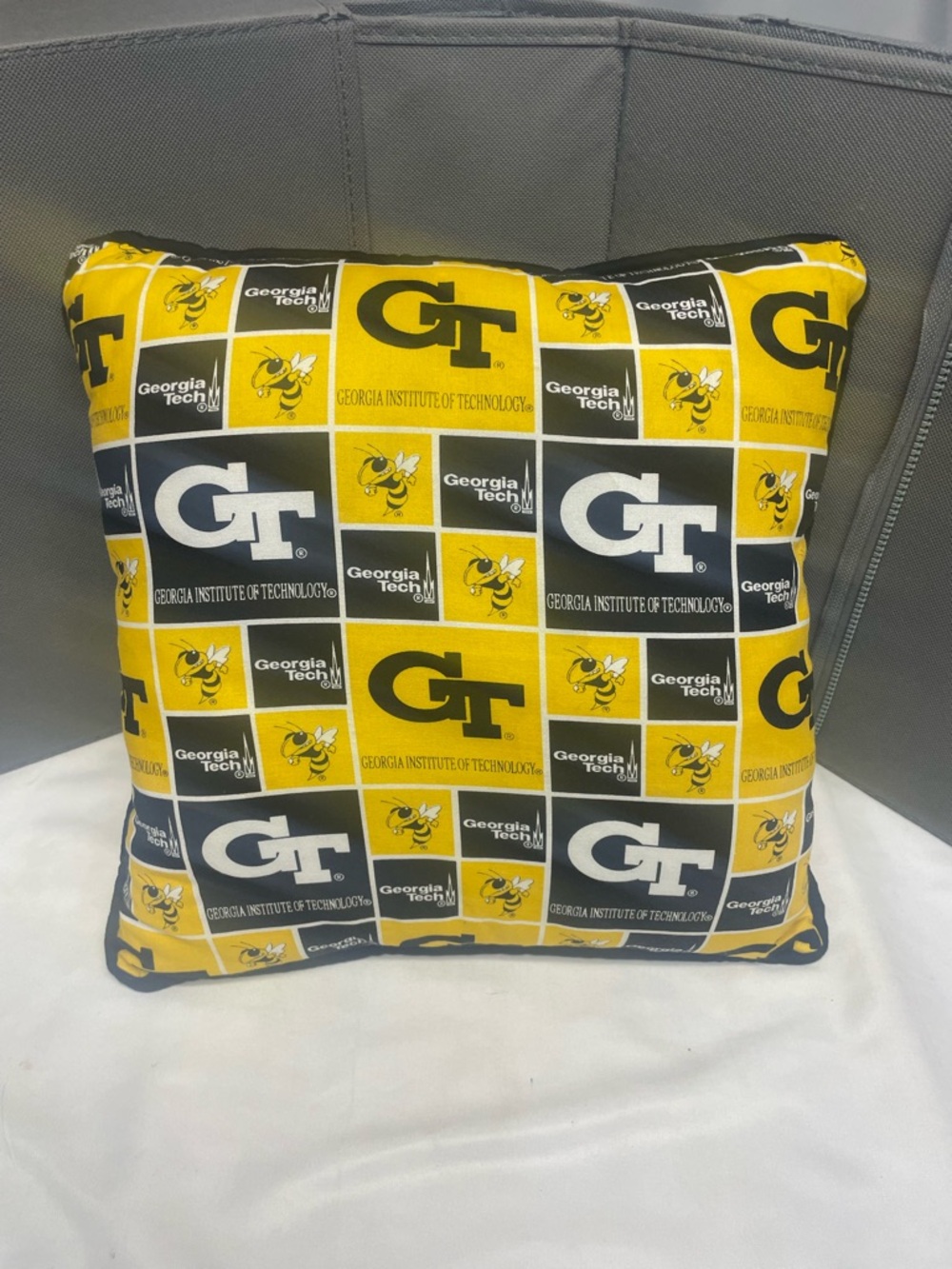 Georgia Tech Yellow Jackets Decorative Throw Pillow 13”x13”